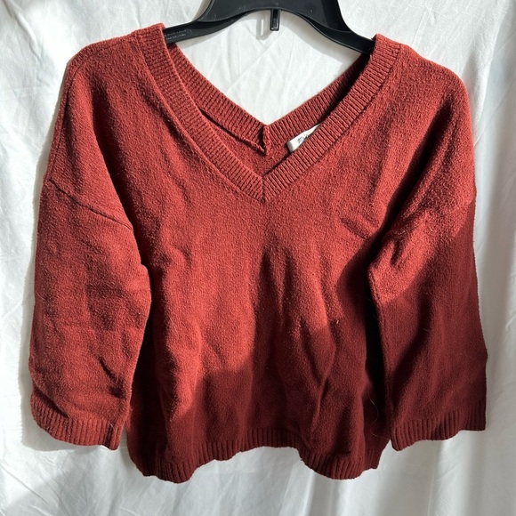 Madewell Rust Color V-Neck Sweater Size S - Picture 1 of 3